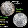 Image 1 : 1886-p Morgan Dollar $1 Grades Choice+ Unc