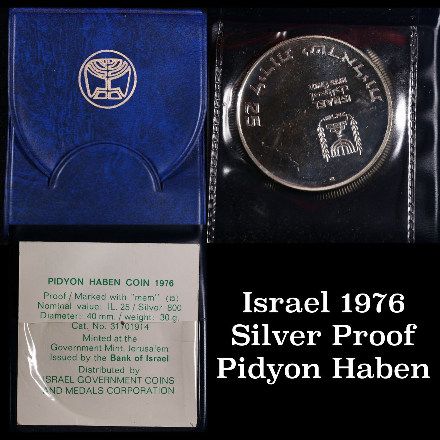 Israel 1976 Silver Proof Pidyon Haben