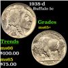 Image 1 : 1938-d Buffalo Nickel 5c Grades GEM+ Unc