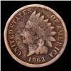 Image 2 : 1863 Indian Cent 1c Grades vg+