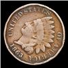 Image 2 : 1863 Indian Cent 1c Grades f+