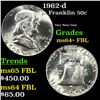 Image 1 : 1962-d Franklin Half Dollar 50c Grades Choice Unc+ FBL