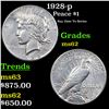 Image 1 : 1928-p Peace Dollar $1 Grades Select Unc
