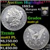 Image 1 : ***Auction Highlight*** 1883-s Morgan Dollar $1 Graded Unc+ PL By USCG (fc)