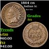 Image 1 : 1864 cn Indian Cent 1c Grades f+
