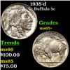 Image 1 : 1938-d Buffalo Nickel 5c Grades GEM+ Unc