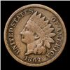 Image 2 : 1862 Indian Cent 1c Grades f, fine