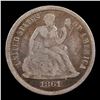 Image 2 : 1861-p Seated Liberty Dime 10c Grades vf+