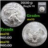 Image 1 : 2020-p Silver Eagle Dollar $1 Graded ms70 By SEGS