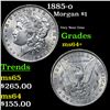 Image 1 : 1885-o Morgan Dollar $1 Grades Choice+ Unc