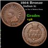 Image 1 : 1864 Bronze Indian Cent 1c Grades vg, very good