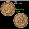 Image 1 : 1863 Indian Cent 1c Grades vg+