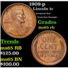 Image 1 : 1909-p Lincoln Cent 1c Grades GEM Unc RB