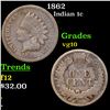 Image 1 : 1862 Indian Cent 1c Grades vg+
