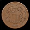 Image 2 : 1864 Large Motto Two Cent Piece 2c Grades vg+