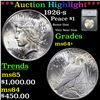 ***Auction Highlight*** 1926-s Peace Dollar $1 Graded ms64+ By SEGS (fc)