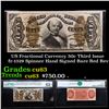 Image 1 : US Fractional Currency 50c Third Issue fr-1329 Spinner Hand Signed Rare Red Rev Graded cu63 By PMG