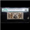 Image 2 : US Fractional Currency 50c Third Issue fr-1329 Spinner Hand Signed Rare Red Rev Graded cu63 By PMG