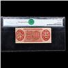 Image 3 : US Fractional Currency 50c Third Issue fr-1329 Spinner Hand Signed Rare Red Rev Graded cu63 By PMG