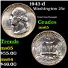 Image 1 : 1943-d Washington Quarter 25c Grades GEM Unc