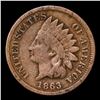 Image 2 : 1863 Indian Cent 1c Grades f+