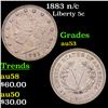 Image 1 : 1883 n/c Liberty Nickel 5c Grades Select AU