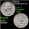 Image 1 : 1932-p Washington Quarter 25c Grades Choice AU/BU Slider