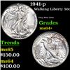 Image 1 : 1941-p Walking Liberty Half Dollar 50c Grades Choice+ Unc