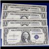 Image 2 : 4x Consecutive Serial Numbered 1935D $1 Blue Seal Silver Certificates Grades Choice AU/BU Slider