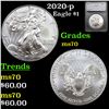 Image 1 : 2020-p Silver Eagle Dollar $1 Graded ms70 By SEGS