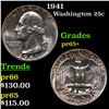 Image 1 : Proof 1941 Washington Quarter 25c Grades GEM+ Proof