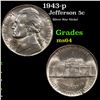 Image 1 : 1943-p Jefferson Nickel 5c Grades Choice Unc