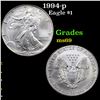 Image 1 : 1994-p Silver Eagle Dollar $1 Grades ms69
