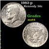 Image 1 : 1982-p Kennedy Half Dollar 50c Grades Choice Unc