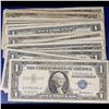 Image 2 : 25x Nonconsecutive Serial Number 1957(A-B) $1 Blue Seal Silver Certificates Grades vf-au