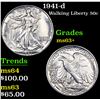 Image 1 : 1941-p Walking Liberty Half Dollar 50c Grades Select+ Unc