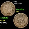 Image 1 : 1863 Indian Cent 1c Grades f+