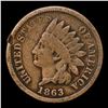 Image 2 : 1863 Indian Cent 1c Grades f+