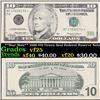 Image 1 : **Star Note** 1999 $10 Green Seal Federal Reserve Note Grades vf+
