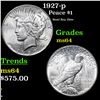 Image 1 : 1927-p Peace Dollar $1 Grades Choice Unc