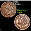 Image 1 : 1862 Indian Cent 1c Grades vg+
