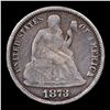 Image 2 : 1873 Closed 3 Seated Liberty Dime 10c Grades f+