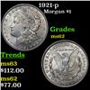 Image 1 : 1921-p Morgan Dollar $1 Grades Select Unc