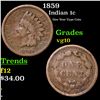 Image 1 : 1859 Indian Cent 1c Grades vg+