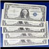 Image 2 : 5x Nonconsecutive Serial Numbered 1957A-B $1 Blue Seal Silver Certificates Grades Select AU