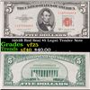 Image 1 : 1953B Red Seal $5 Legal Tender Note Grades vf+