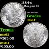 Image 1 : 1884-o Morgan Dollar $1 Grades Choice+ Unc