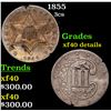 Image 1 : 1855 Three Cent Silver 3cs Grades xf Details
