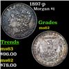 Image 1 : 1897-p Morgan Dollar $1 Grades Select Unc