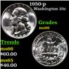 Image 1 : 1950-p Washington Quarter 25c Grades GEM+ Unc